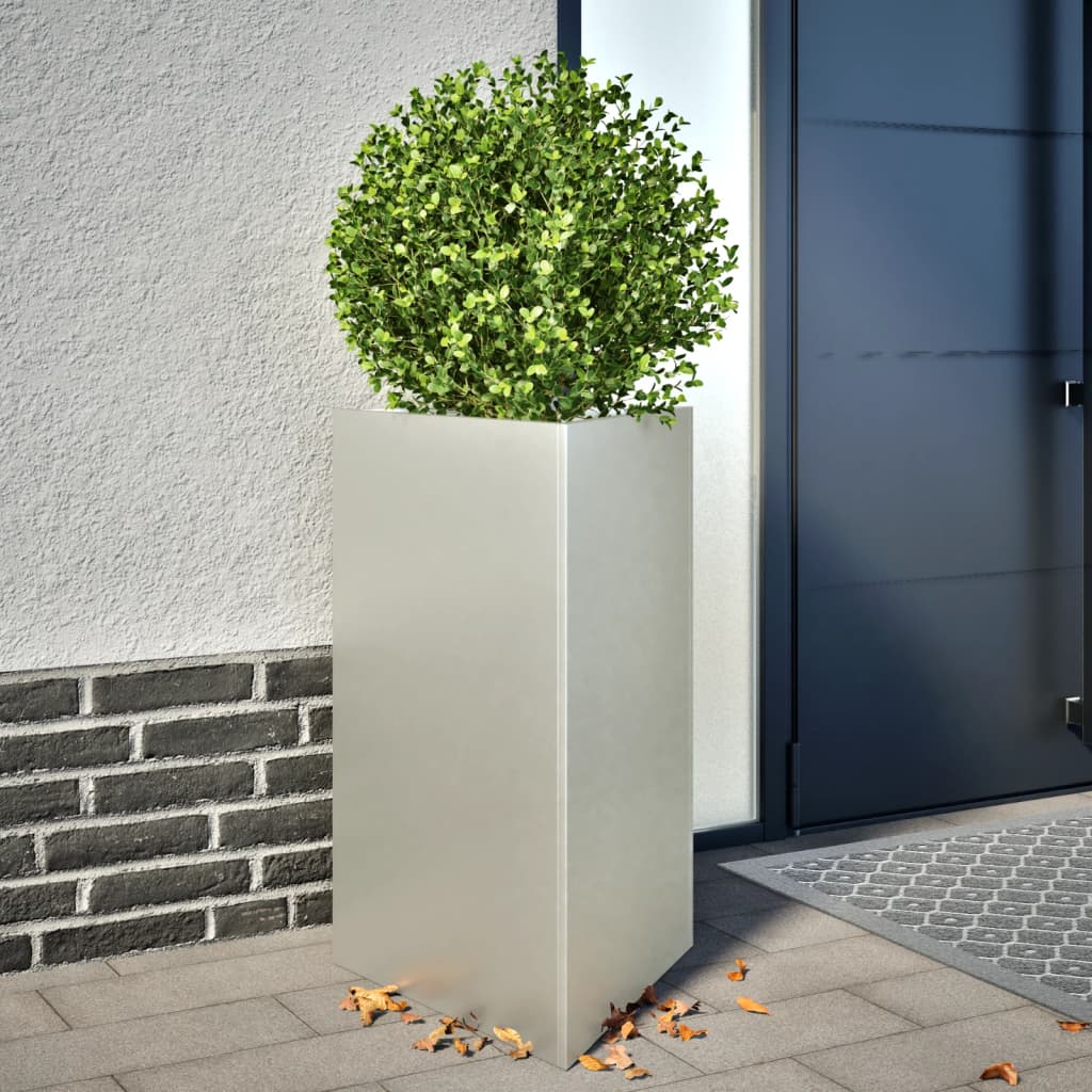 vidaXL Pflanzkübel 2 Stk. Dreieckig 50x43x75 cm Edelstahl