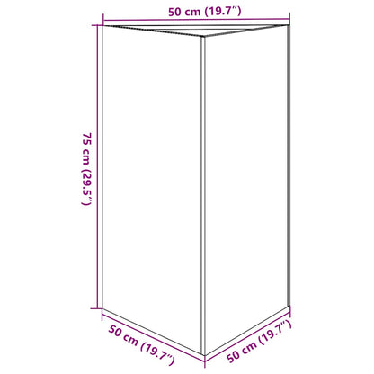 vidaXL Pflanzkübel Dreieckig 50x43x75 cm Verzinkter Stahl