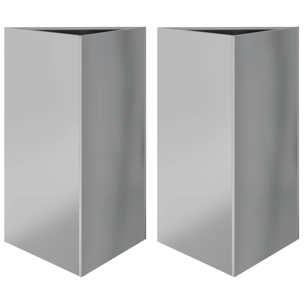 vidaXL Pflanzkübel 2 Stk. Dreieckig 50x43x75 cm Verzinkter Stahl