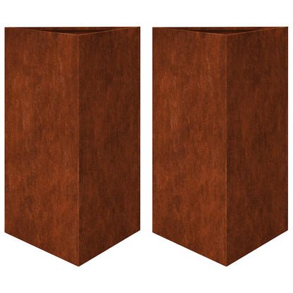 vidaXL Pflanzkübel 2 Stk. Dreieckig 50x43x75 cm Wetterfester Stahl