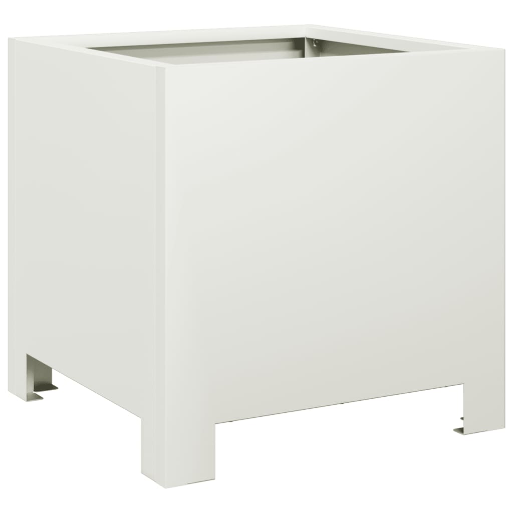vidaXL Jardinières 2 pcs. Blanc 30x30x30 Acier