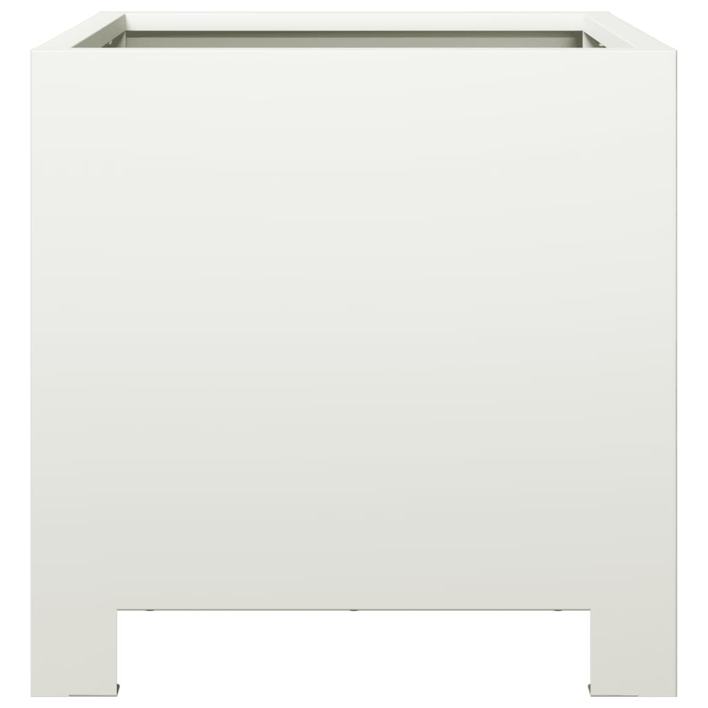 vidaXL Jardinières 2 pcs. Blanc 30x30x30 Acier