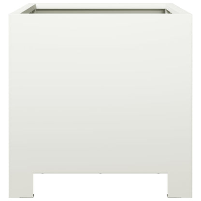 vidaXL Jardinières 2 pcs. Blanc 30x30x30 Acier