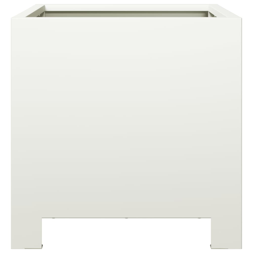 vidaXL Jardinières 2 pcs. Blanc 30x30x30 Acier