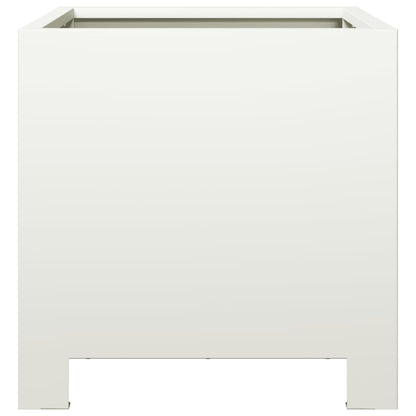 vidaXL Jardinières 2 pcs. Blanc 30x30x30 Acier