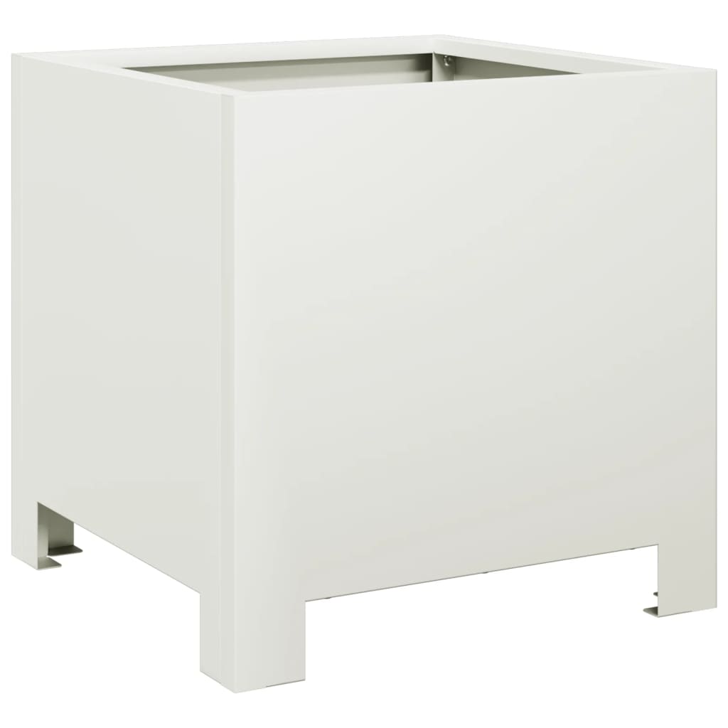vidaXL Jardinières 2 pcs. Blanc 30x30x30 Acier