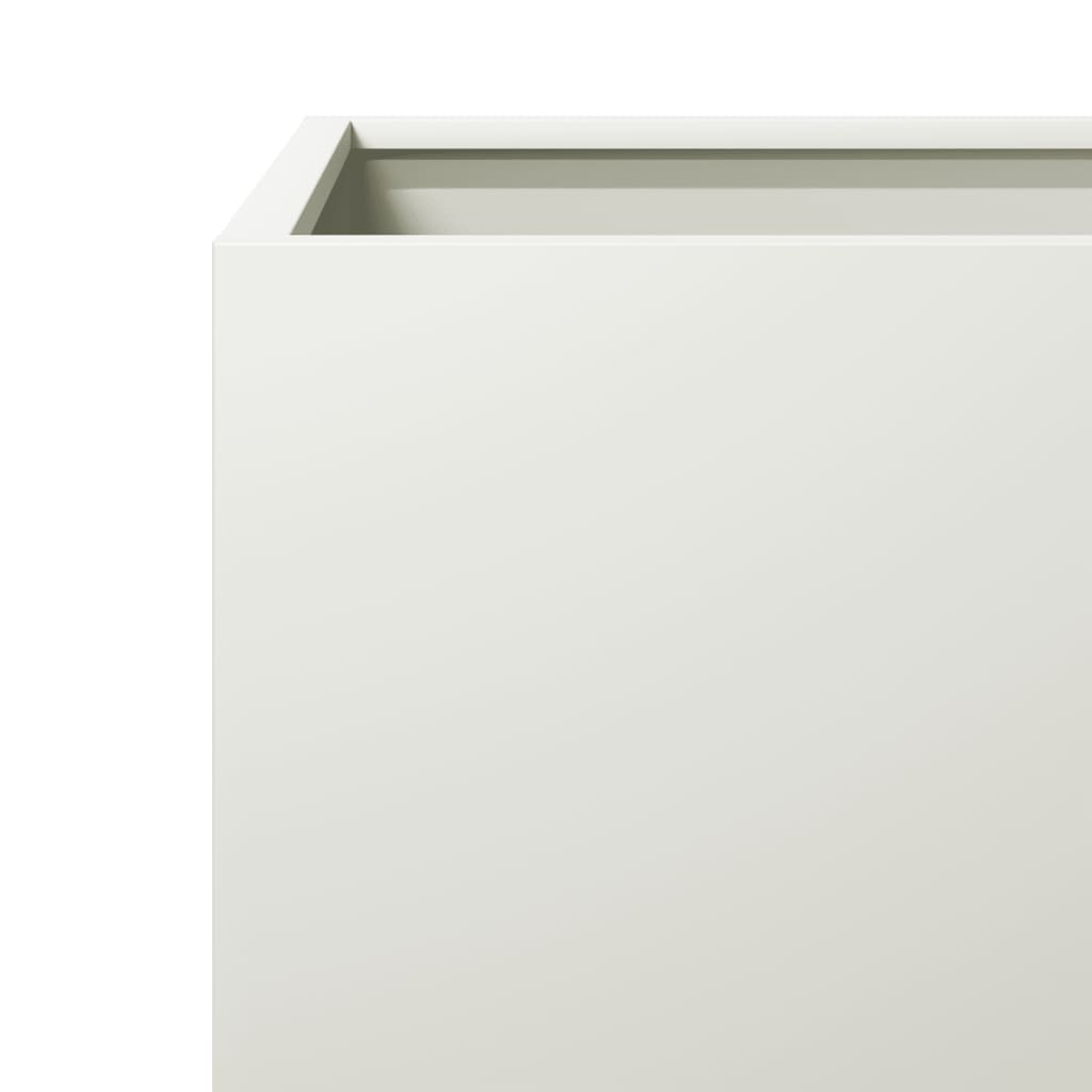 vidaXL Jardinières 2 pcs. Blanc 30x30x30 Acier