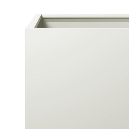 vidaXL Jardinières 2 pcs. Blanc 30x30x30 Acier