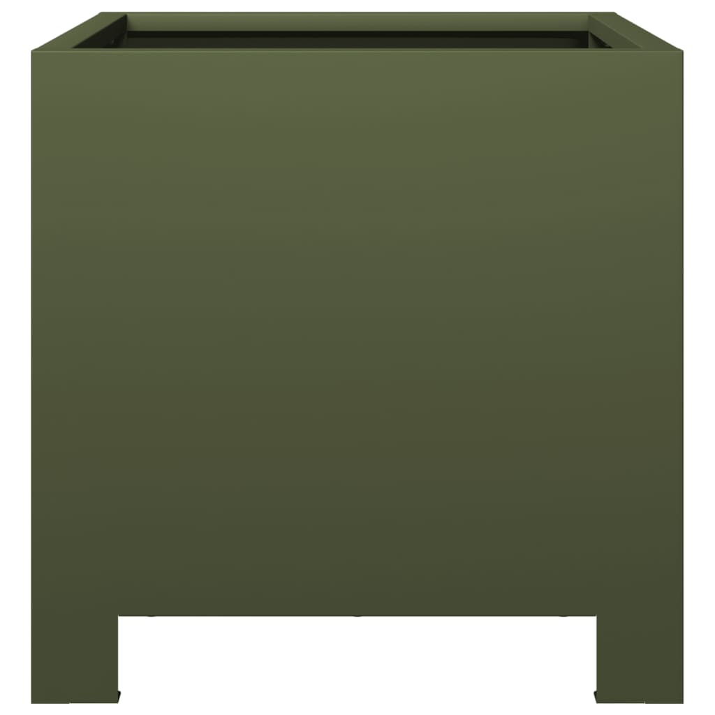 vidaXL Pflanzkübel Olivgrün 30x30x30 Stahl