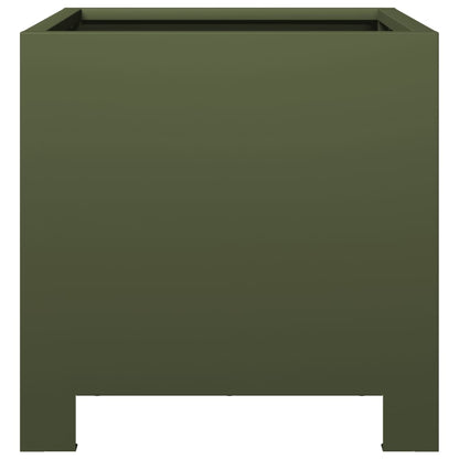 vidaXL Pflanzkübel Olivgrün 30x30x30 Stahl