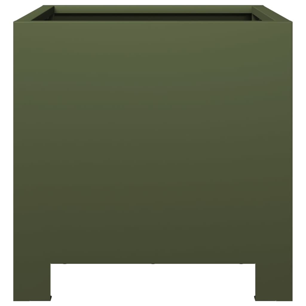 vidaXL Pflanzkübel 2 Stk. Olivgrün 30x30x30 Stahl