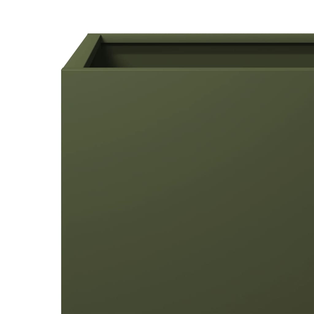 vidaXL Pflanzkübel 2 Stk. Olivgrün 30x30x30 Stahl
