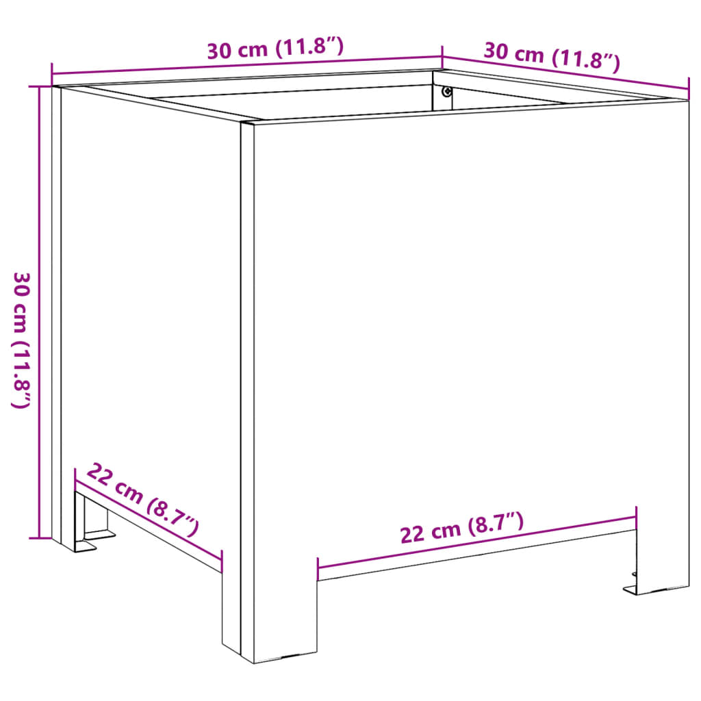 vidaXL Pflanzkübel 2 Stk. 30x30x30 cm Edelstahl