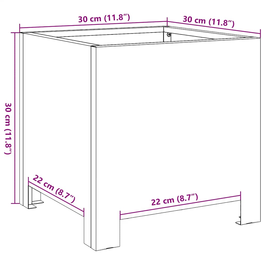 vidaXL Jardinière 30x30x30 cm Acier galvanisé