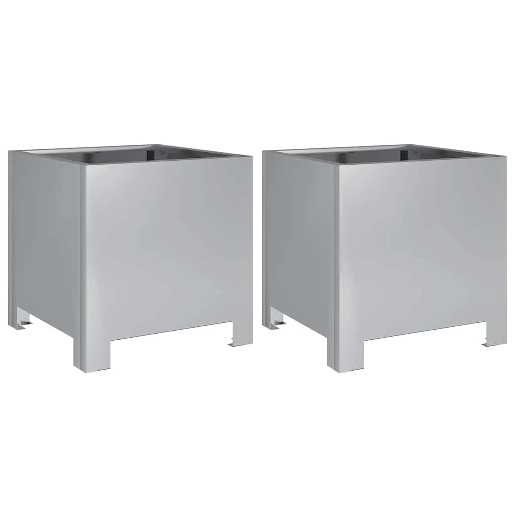 vidaXL Jardinières 2 pcs 30x30x30 cm Acier galvanisé
