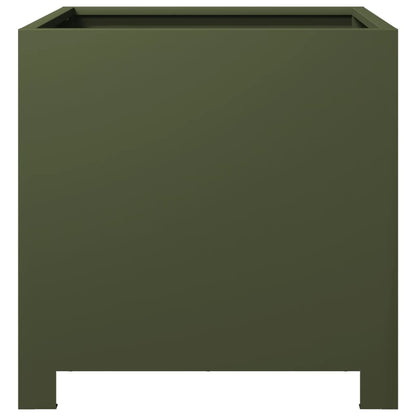 vidaXL Jardinière vert olive 40x40x40 cm acier