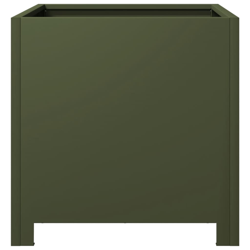 vidaXL Jardinière vert olive 40x40x40 cm acier