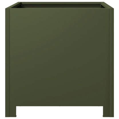 vidaXL Jardinière vert olive 40x40x40 cm acier
