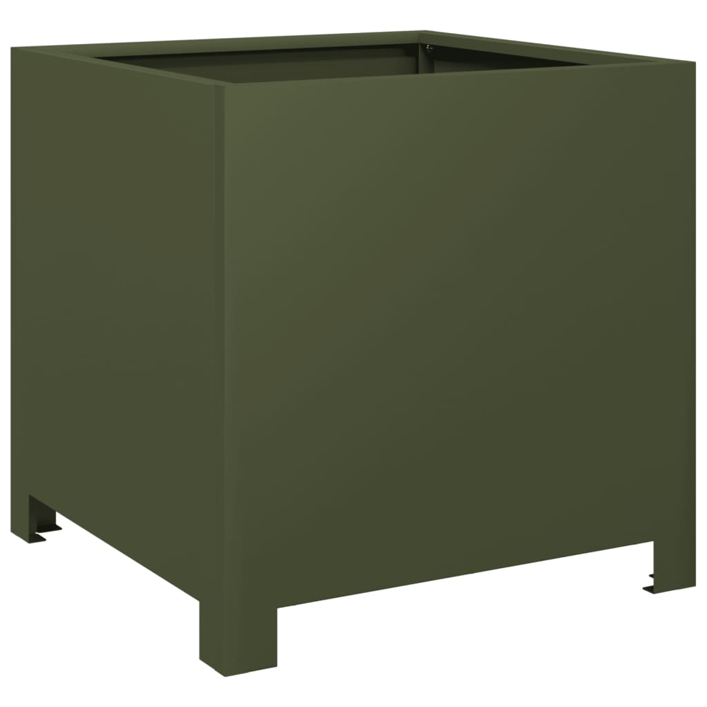 vidaXL Jardinière vert olive 40x40x40 cm acier