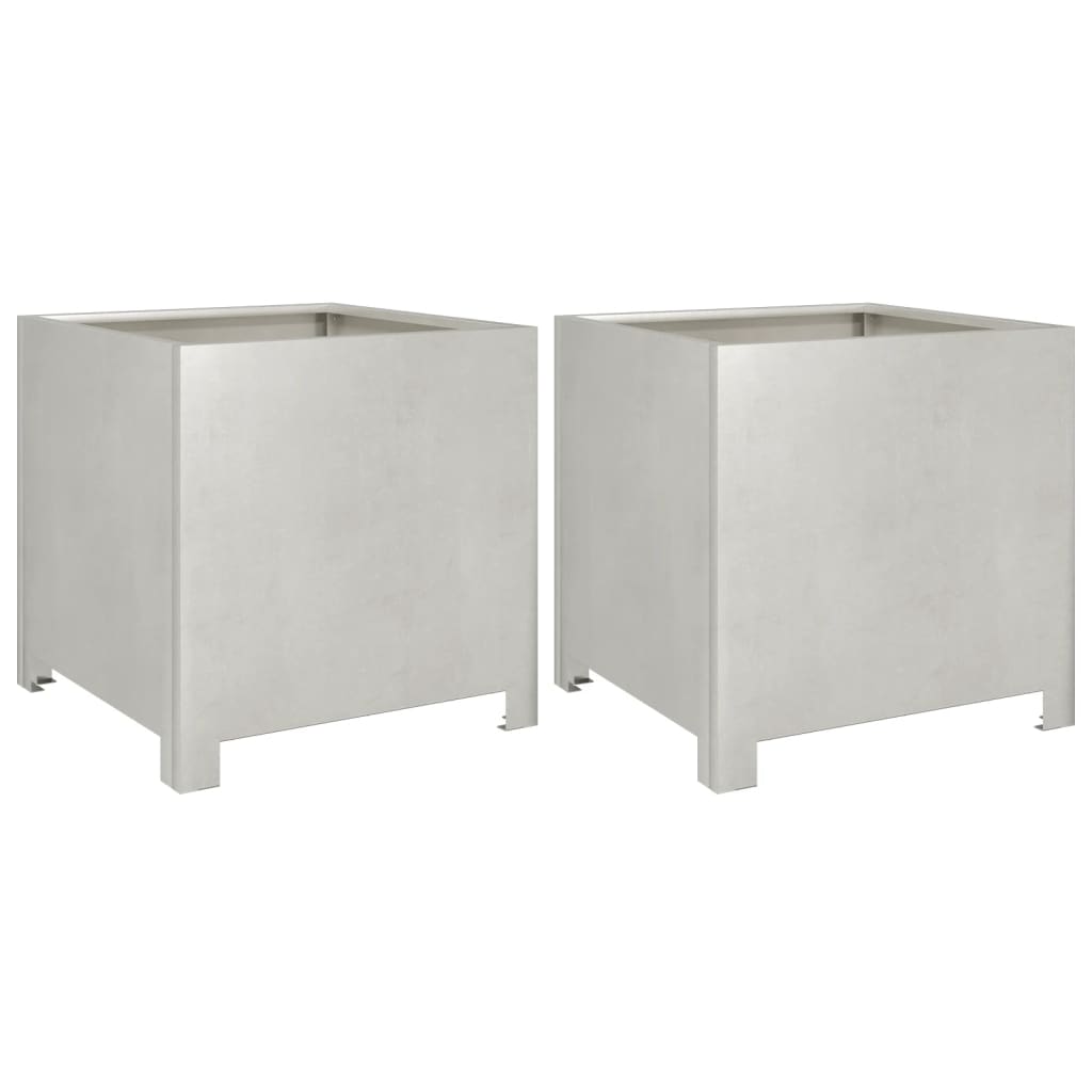 vidaXL Jardinières 2 pcs 40x40x40 cm Acier inoxydable