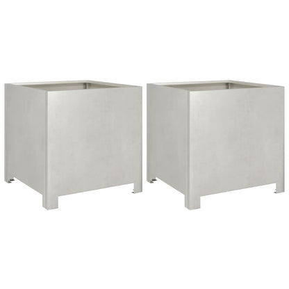 vidaXL Jardinières 2 pcs 40x40x40 cm Acier inoxydable