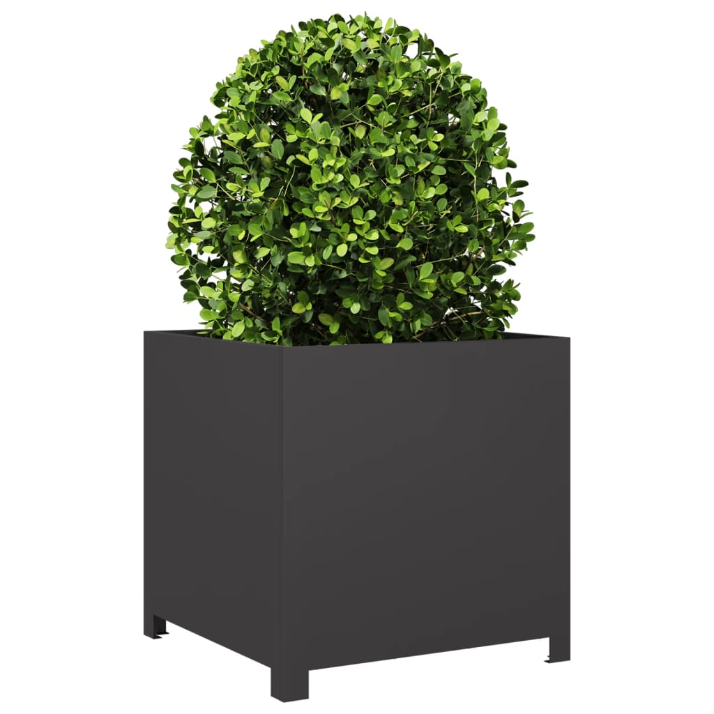 vidaXL Jardinière noire 50x50x50 cm acier