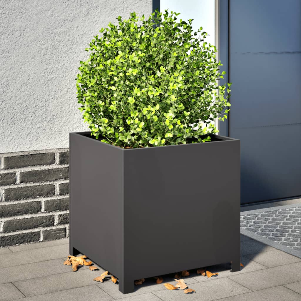 vidaXL Jardinière noire 50x50x50 cm acier