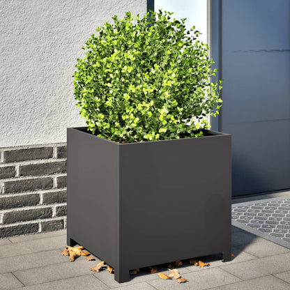 vidaXL Jardinière noire 50x50x50 cm acier