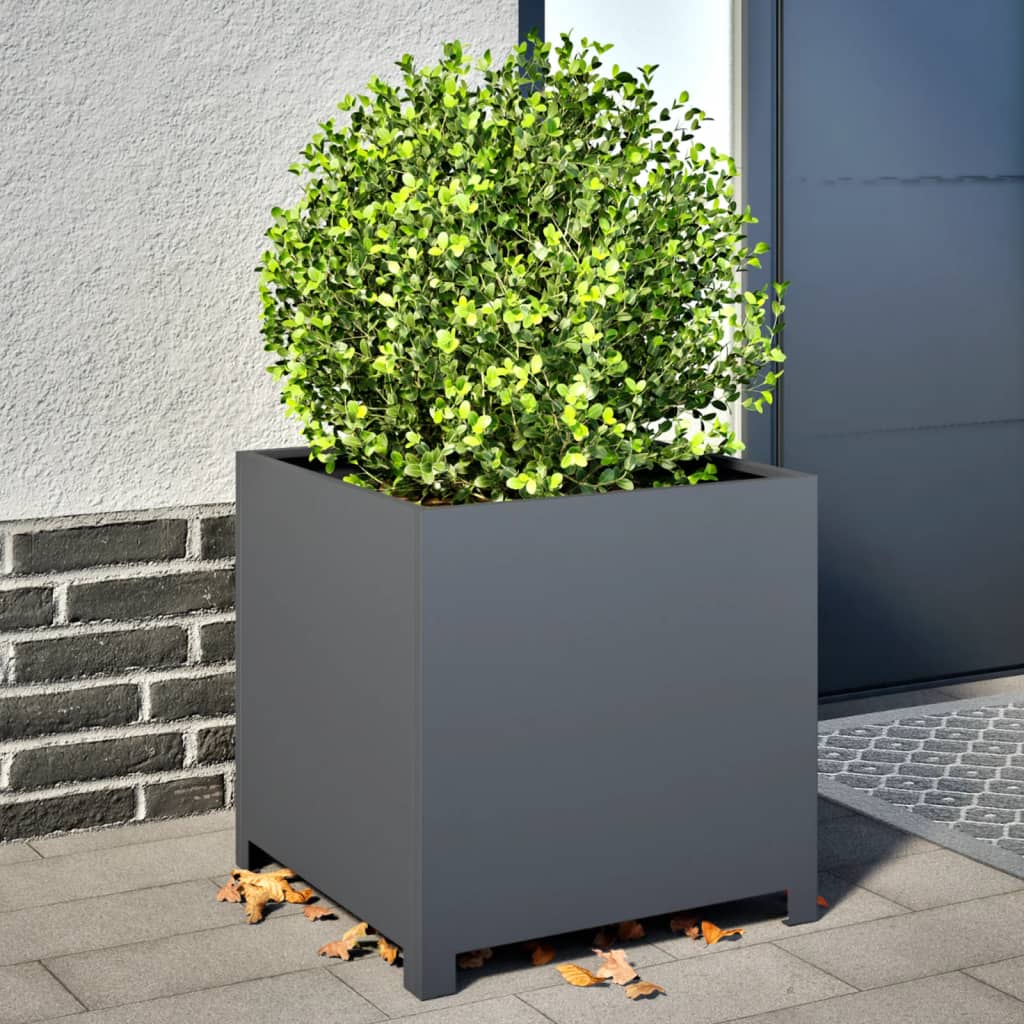 vidaXL Jardinière Anthracite 50x50x50 cm Acier