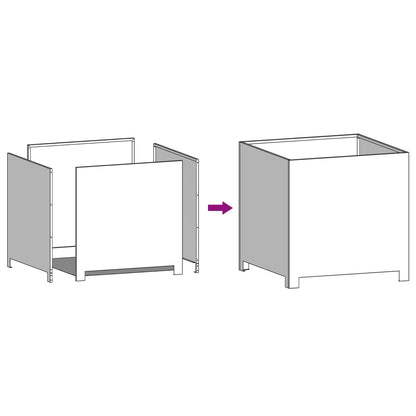 vidaXL Pflanzkübel Olivgrün 50x50x50 Stahl