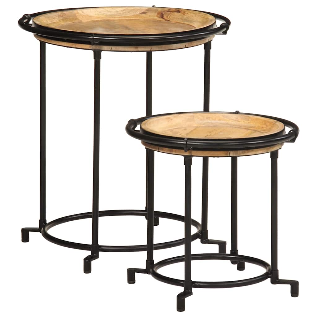 vidaXL Tables gigognes 2 pcs Bois de manguier massif
