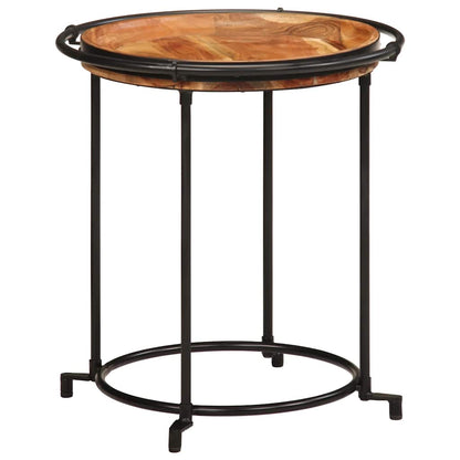 vidaXL Lot de 2 tables d'appoint en bois d'acacia massif