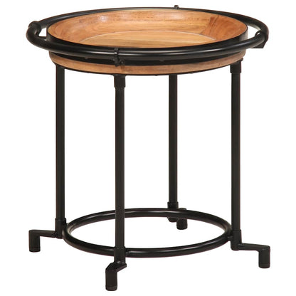 vidaXL Lot de 2 tables d'appoint en bois d'acacia massif