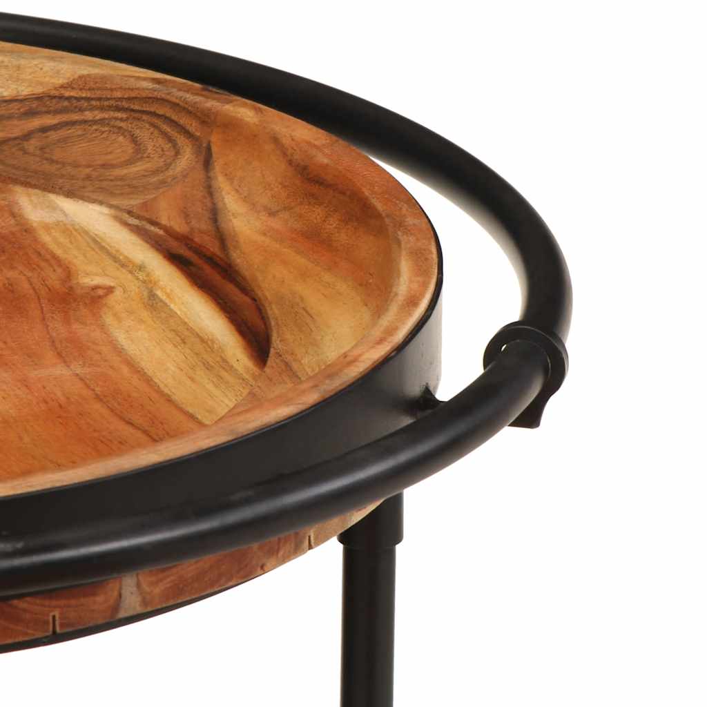 vidaXL Lot de 2 tables d'appoint en bois d'acacia massif