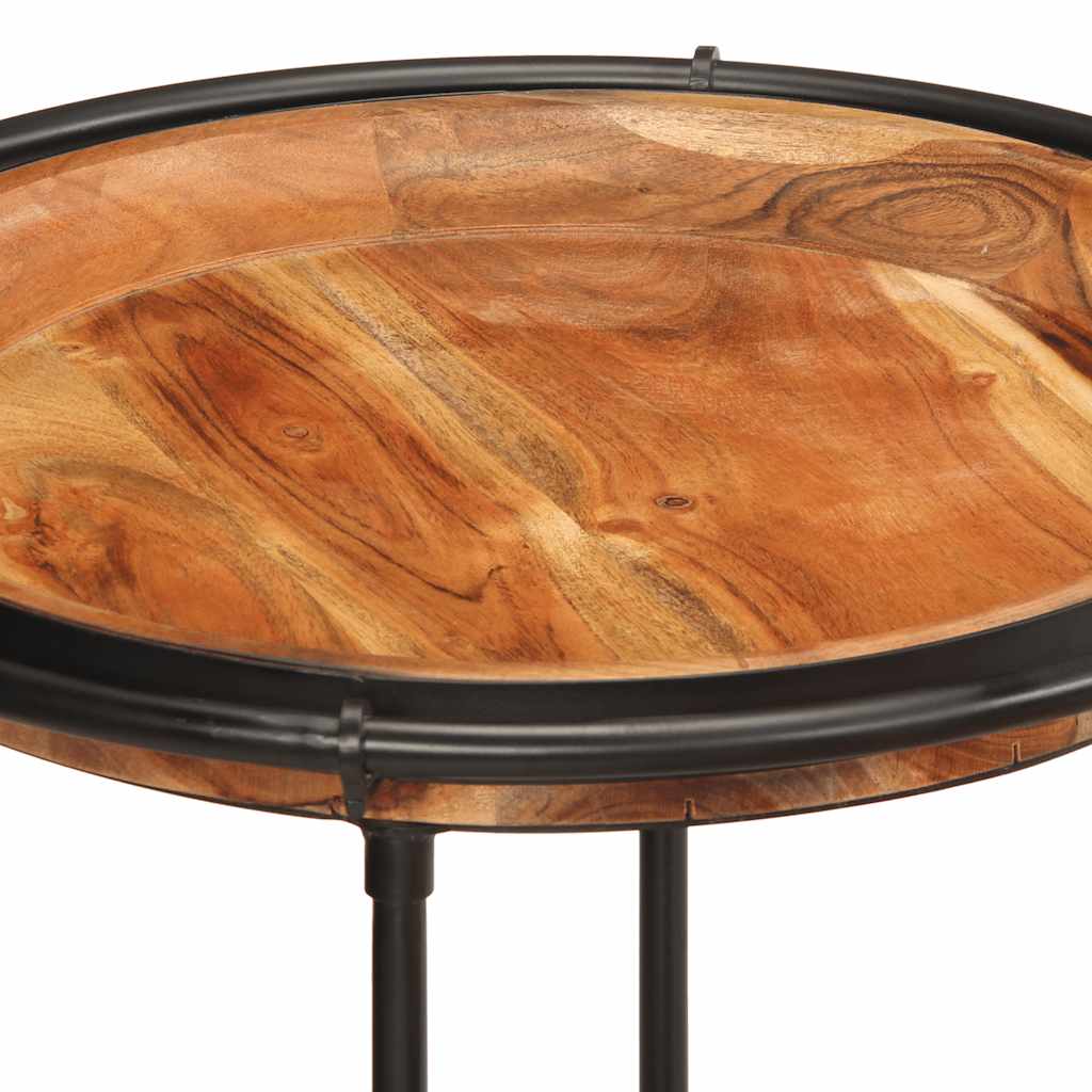 vidaXL Lot de 2 tables d'appoint en bois d'acacia massif