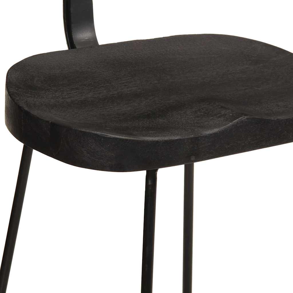 Barhocker 2 Stk. Schwarz 49x43x88 cm Mango Massivholz