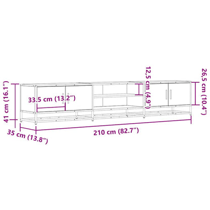 vidaXL TV-Schrank Räuchereiche 210x35x41 cm Holzwerkstoff