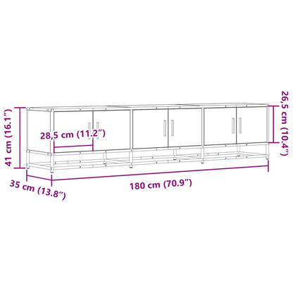 vidaXL TV-Schrank Räuchereiche 180x35x41 cm Holzwerkstoff