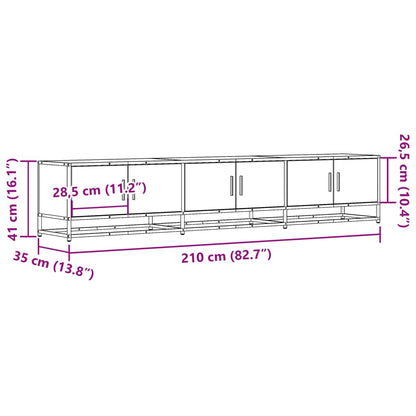 vidaXL TV-Schrank Räuchereiche 210x35x41 cm Holzwerkstoff