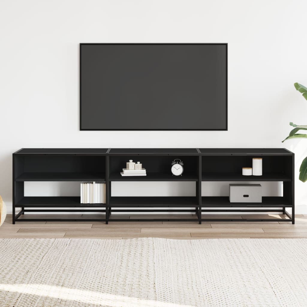 Meuble TV vidaXL noir 180x40x46 cm en bois d'ingénierie