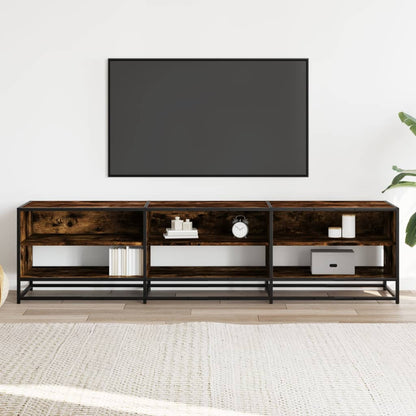 vidaXL Meuble TV chêne fumé 180x40x46 cm en bois d'ingénierie