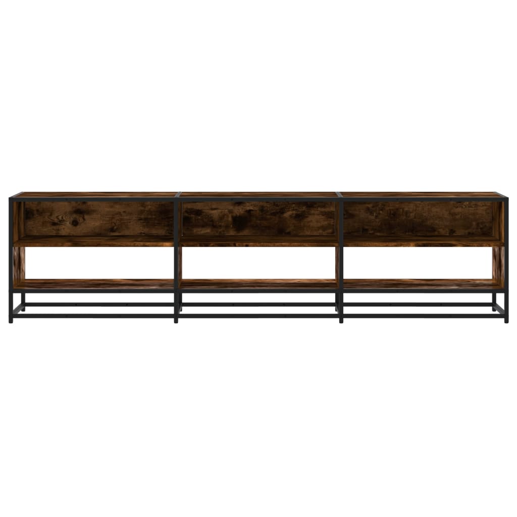 vidaXL Meuble TV chêne fumé 180x40x46 cm en bois d'ingénierie