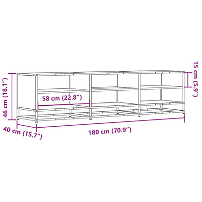 vidaXL Meuble TV chêne fumé 180x40x46 cm en bois d'ingénierie