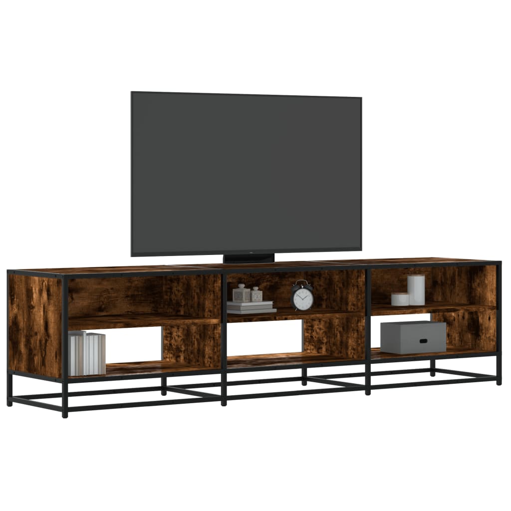 vidaXL Meuble TV chêne fumé 180x40x46 cm en bois d'ingénierie