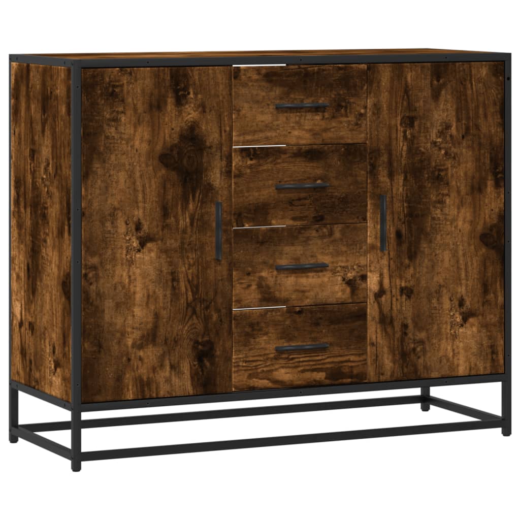 vidaXL Sideboard Räuchereiche 92x35x76 cm Holzwerkstoff