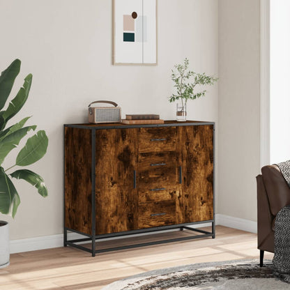vidaXL Sideboard Räuchereiche 92x35x76 cm Holzwerkstoff