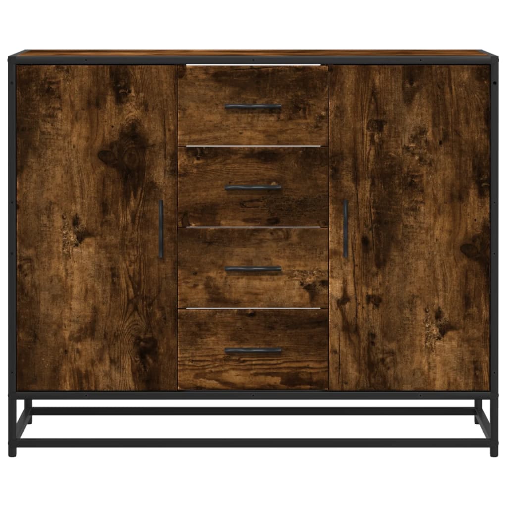 vidaXL Sideboard Räuchereiche 92x35x76 cm Holzwerkstoff