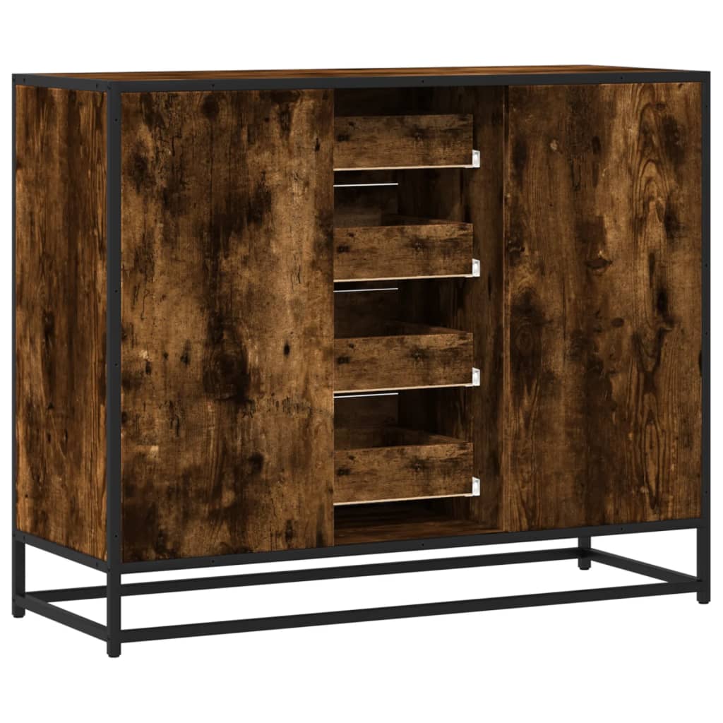 vidaXL Sideboard Räuchereiche 92x35x76 cm Holzwerkstoff