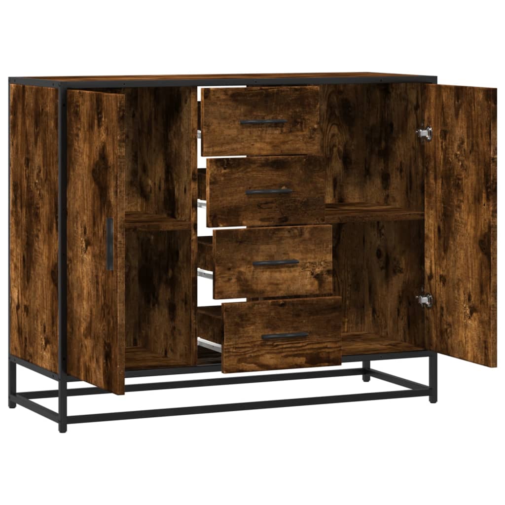 vidaXL Sideboard Räuchereiche 92x35x76 cm Holzwerkstoff