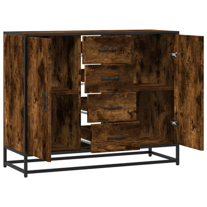 vidaXL Sideboard Räuchereiche 92x35x76 cm Holzwerkstoff